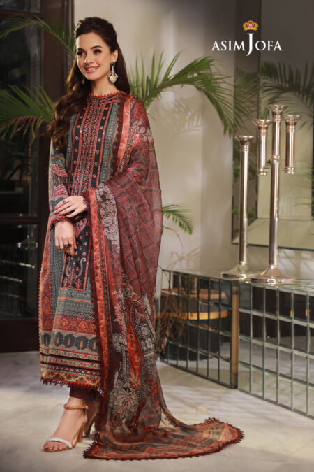 Asim Jofa Ajas-03 Embroidered Cambric 3-Pcs 