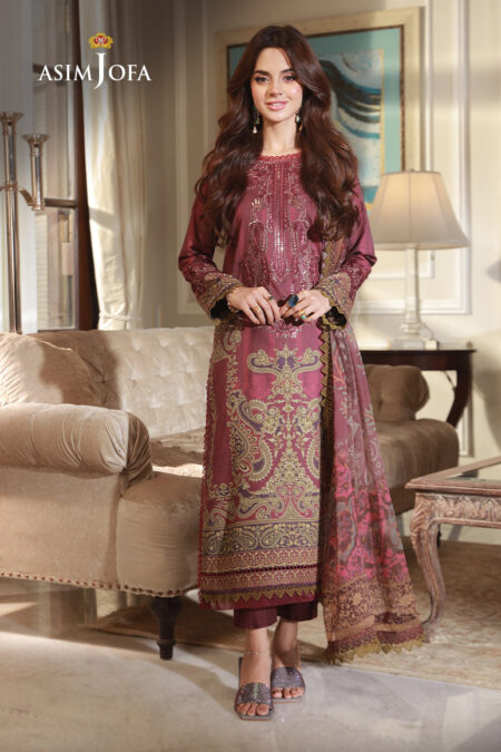 Asim Jofa Ajas-04 Embroidered Cambric 3-Pcs 