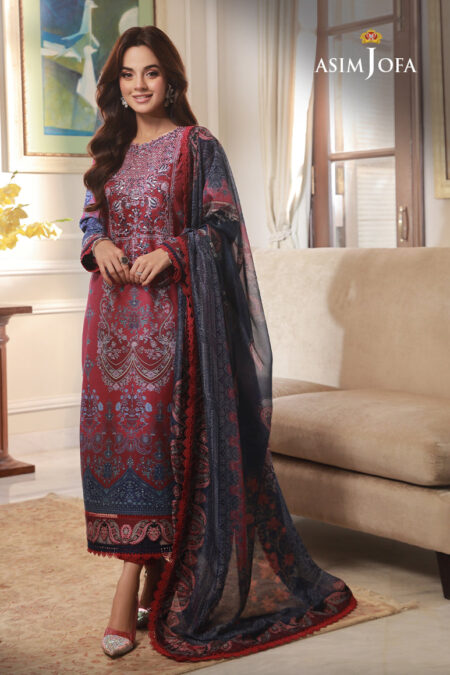 Asim Jofa Ajas-07 Embroidered Cambric 3-Pcs 