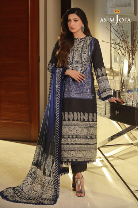 Asim Jofa Ajas-09 Embroidered Cambric 3-Pcs 