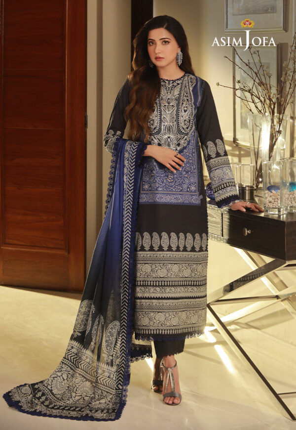 Asim Jofa Ajas-09 Embroidered Cambric 3-Pcs
