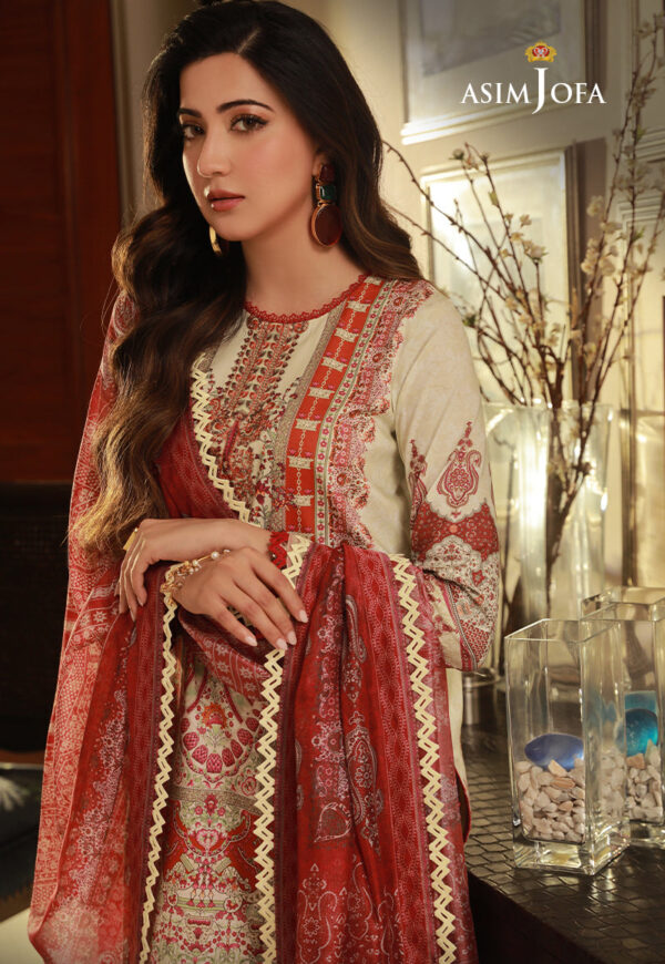 Asim Jofa Ajas-10 Embroidered Cambric 3-Pcs