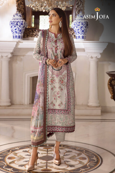 Asim Jofa Ajas-13 3-Pcs Printed Cambric 