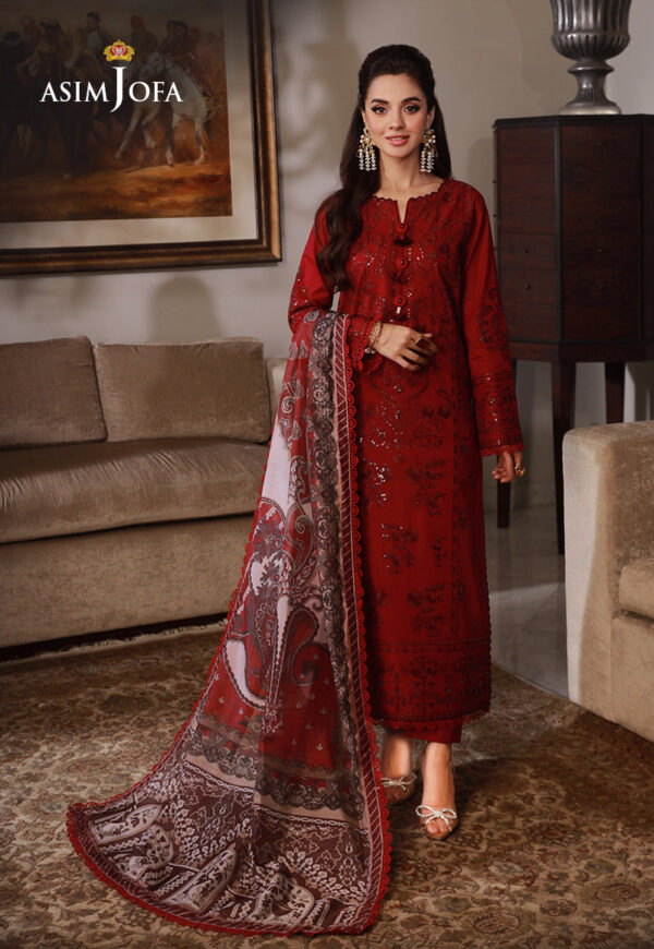 Asim Jofa Ajas-25 Embroidered Cambric 3-Pcs