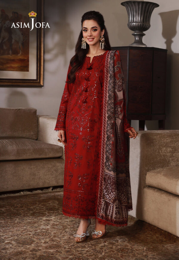 Asim Jofa Ajas-25 Embroidered Cambric 3-Pcs