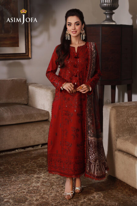 Asim Jofa Ajas-25 Embroidered Cambric 3-Pcs 