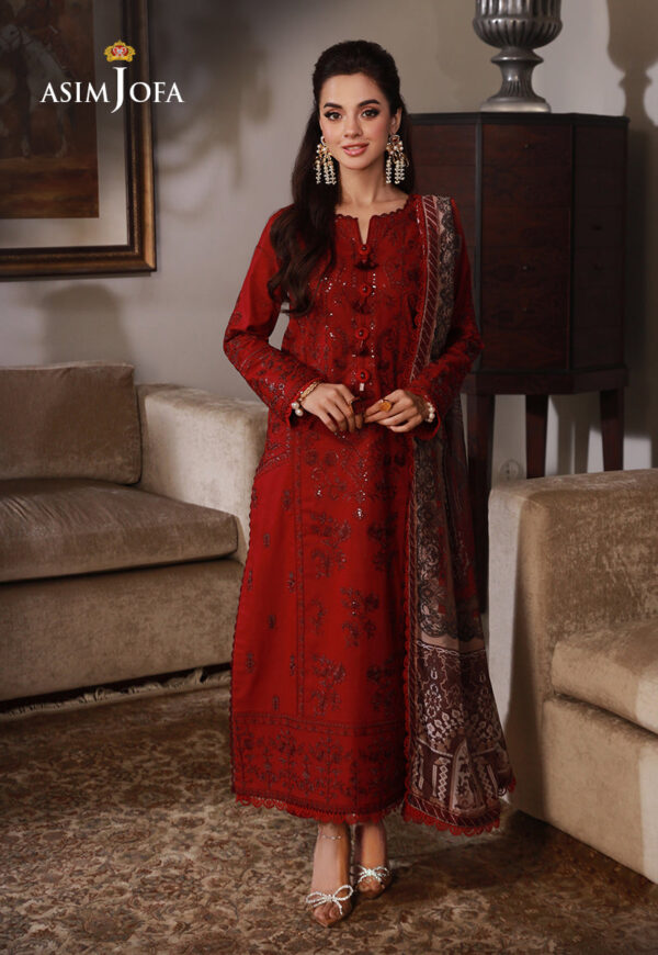 Asim Jofa Ajas-25 Embroidered Cambric 3-Pcs