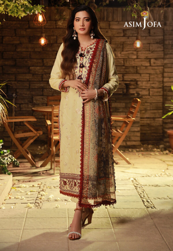 Asim Jofa Ajas-27 Embroidered Cambric 3-Pcs