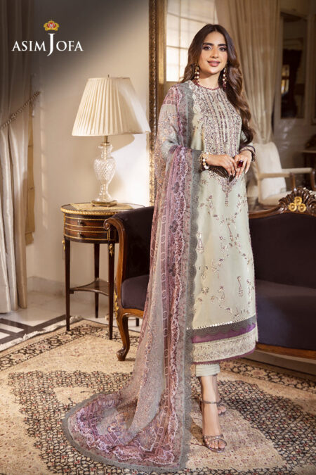 Asim Jofa Ajas-30 Embroidered Cambric 3-Pcs 