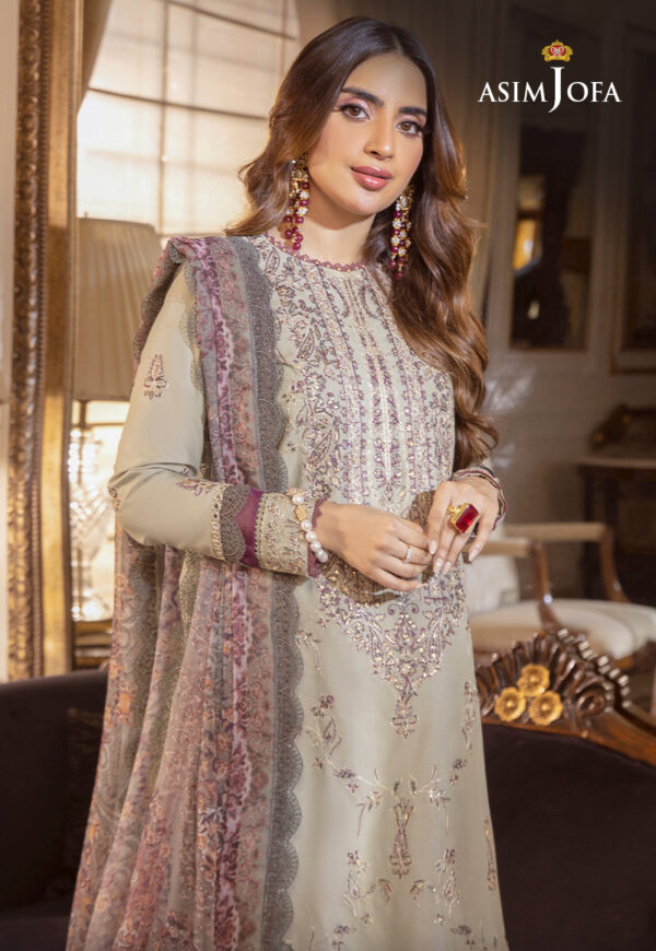 Asim Jofa Ajas-30 Embroidered Cambric 3-Pcs