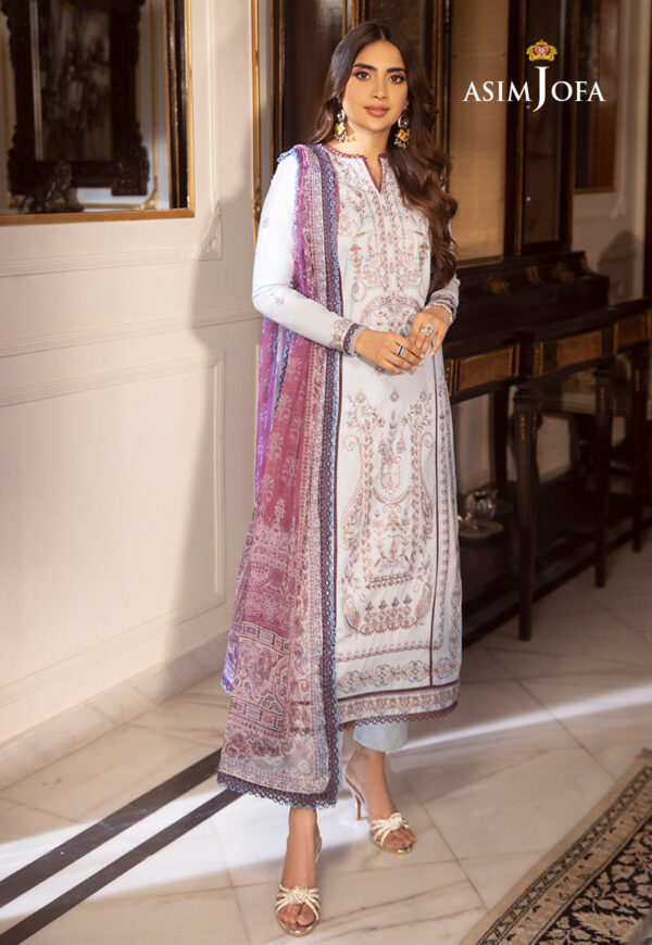 Asim Jofa Ajas-32 Embroidered Cambric 3-Pcs