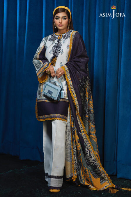 Asim Jofa Aje-10 Embroidered Khaddar 