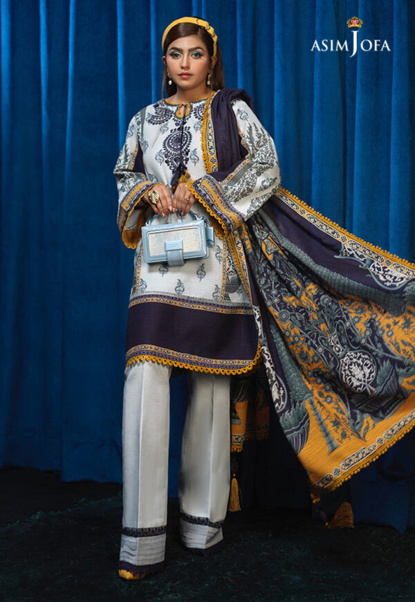Asim Jofa Aje-10 Embroidered Khaddar