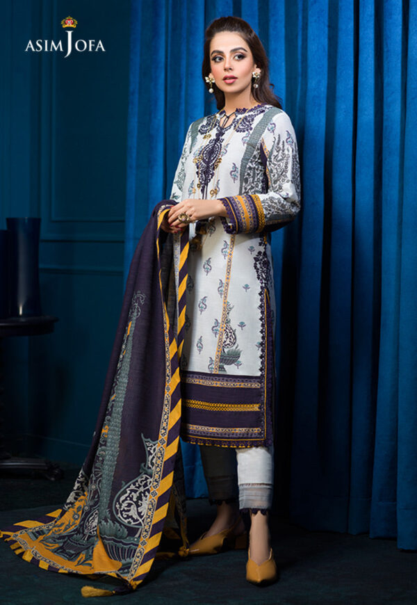 Asim Jofa Aje-10 Embroidered Khaddar