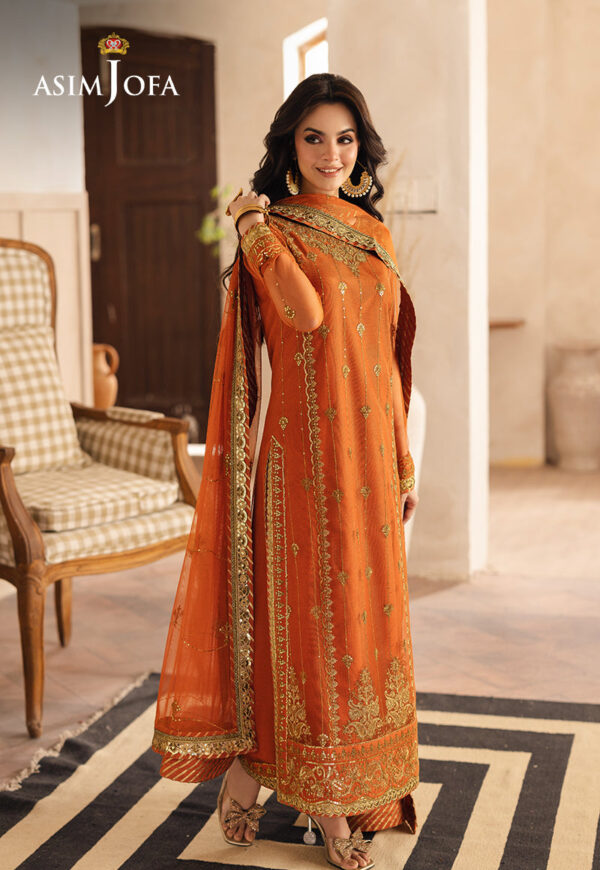 Asim Jofa Ajhe-09 Embroidered Net