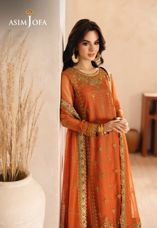 Asim Jofa Ajhe-09 Embroidered Net