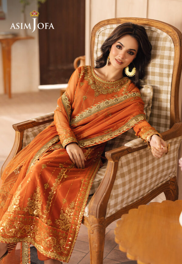 Asim Jofa Ajhe-09 Embroidered Net