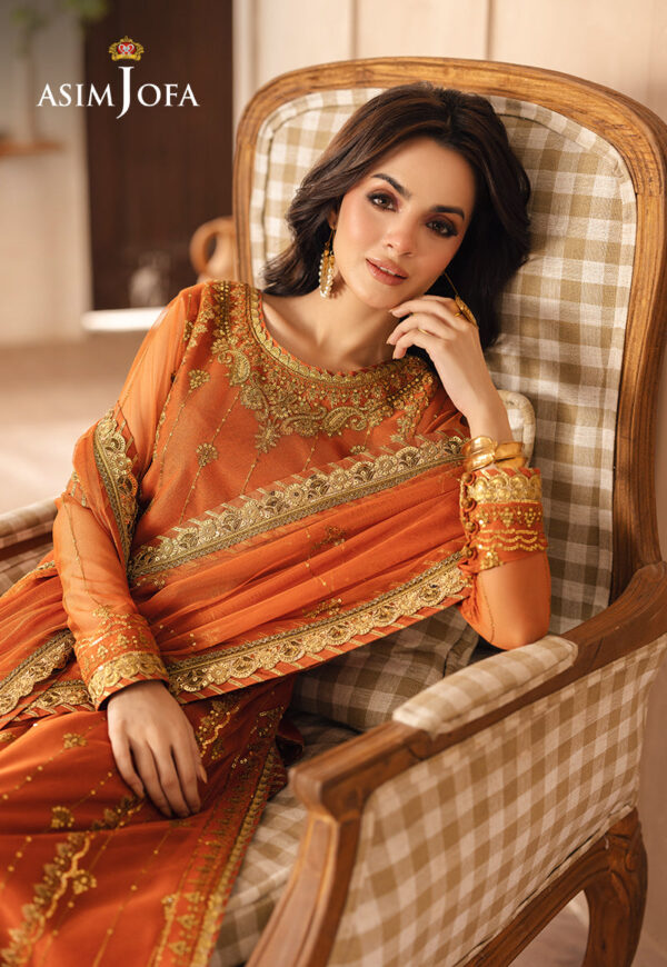 Asim Jofa Ajhe-09 Embroidered Net