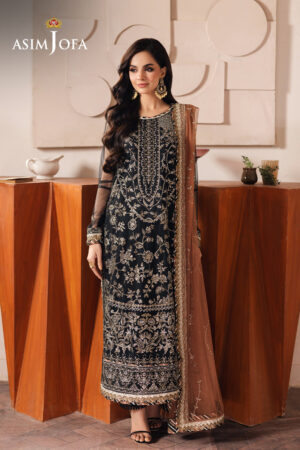 Asim Jofa Ajhe-05 Embroidered Net 