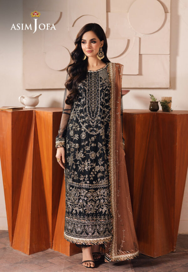Asim Jofa Ajhe-05 Embroidered Net