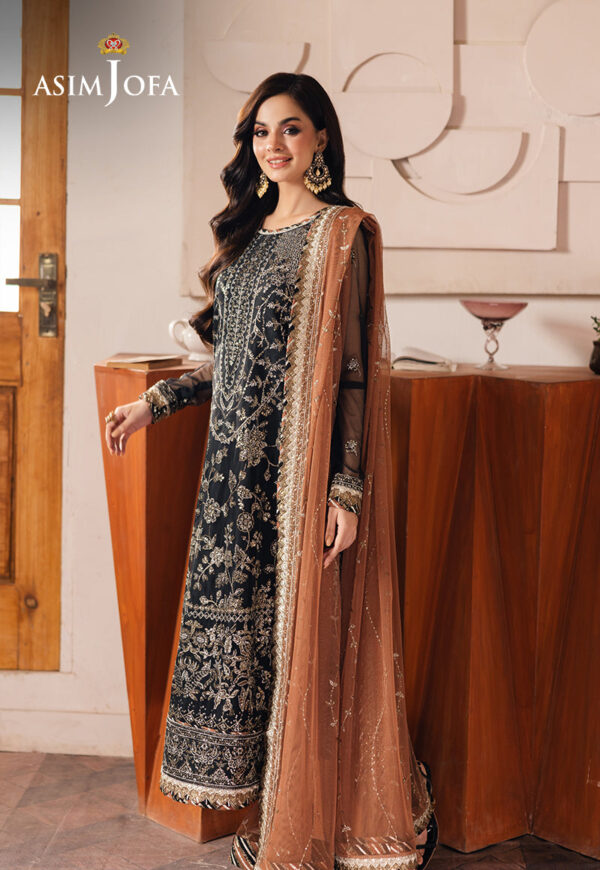 Asim Jofa Ajhe-05 Embroidered Net