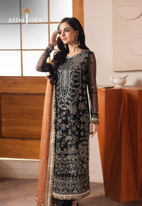 Asim Jofa Ajhe-05 Embroidered Net