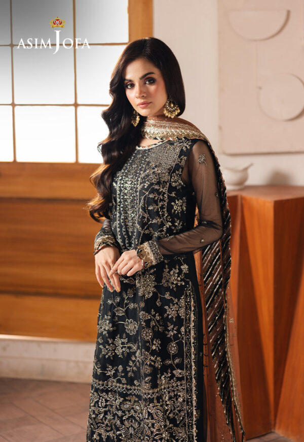 Asim Jofa Ajhe-05 Embroidered Net