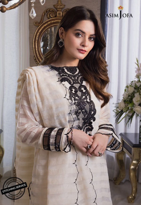 Asim Jofa Ajim-02 Embroidered Karandi Lines And Organza