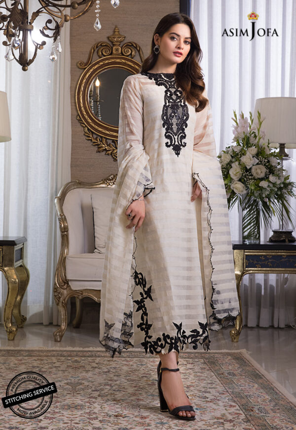 Asim Jofa Ajim-02 Embroidered Karandi Lines And Organza