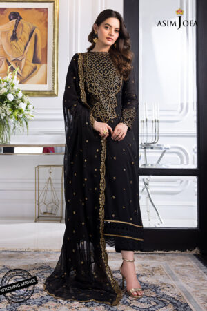 Asim Jofa Ajim-14 Embroidered Self-Jacquard 