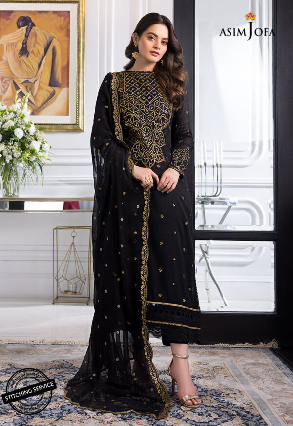 Asim Jofa Ajim-14 Embroidered Self-Jacquard
