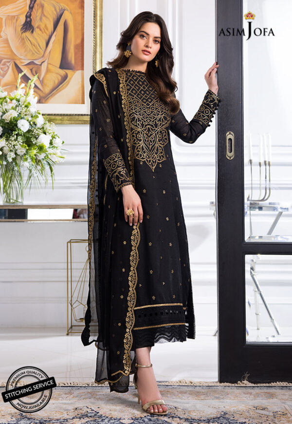 Asim Jofa Ajim-14 Embroidered Self-Jacquard