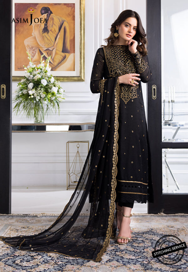 Asim Jofa Ajim-14 Embroidered Self-Jacquard
