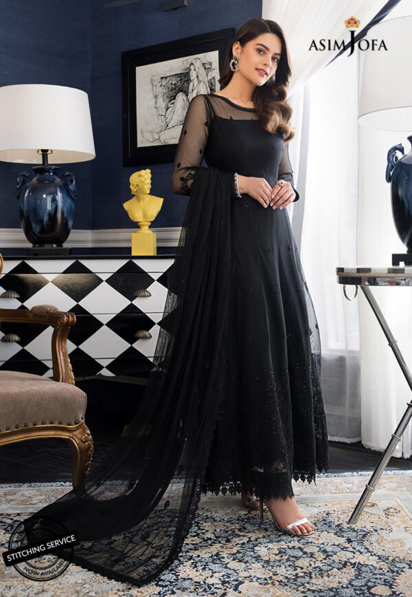 Asim Jofa Ajim-24 Embroidered Net