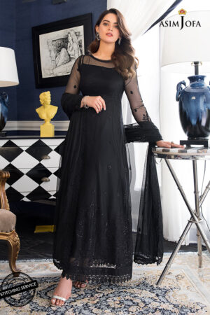 Asim Jofa Ajim-24 Embroidered Net 