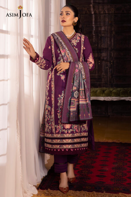 Asim Jofa Ajw-12 Embroidered Khaddar 
