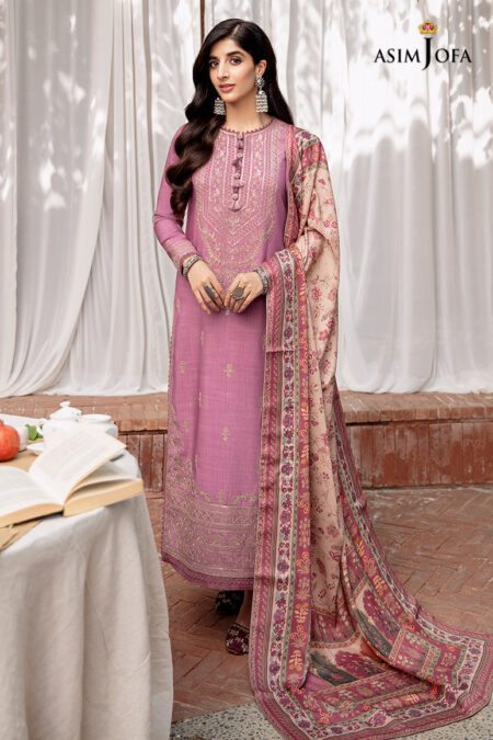 Asim Jofa Ajw-17 Embroidered Linen 