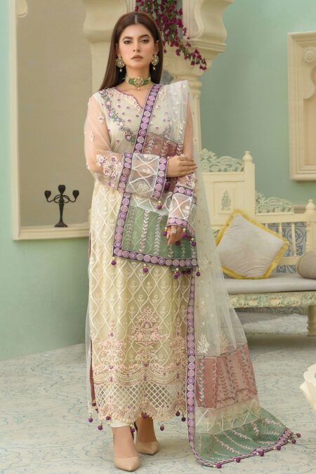 An By Badar Embroidery Alc 02 White Heaven Rang E Jahan