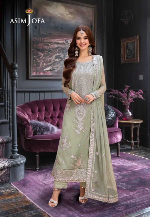 Asim Jofa Ajem-01 Embroidered Net