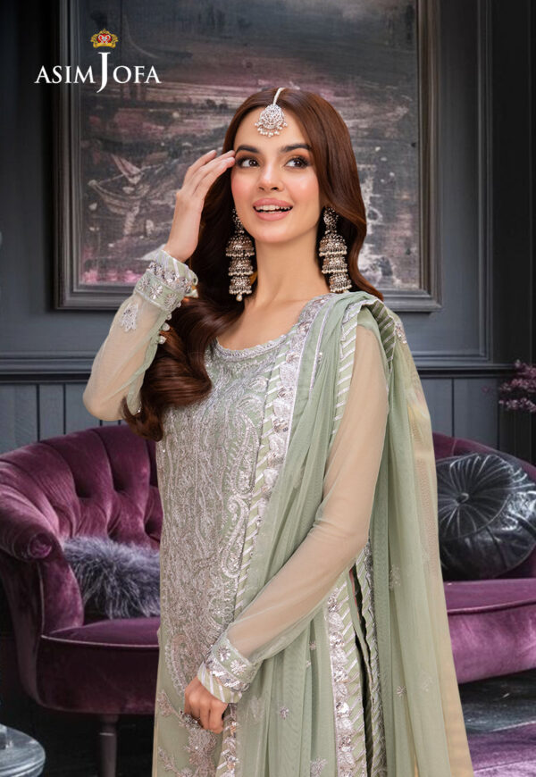 Asim Jofa Ajem-01 Embroidered Net