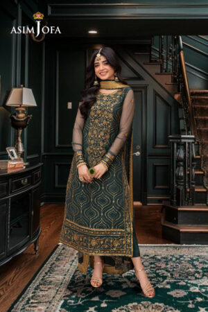 Asim Jofa Ajemd-16 Embroidered Net 