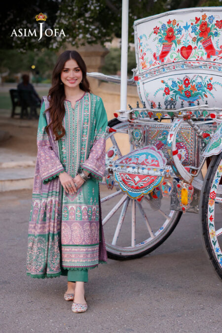 Asim Jofa Ajpl-15 Printed Arabic Lawn 