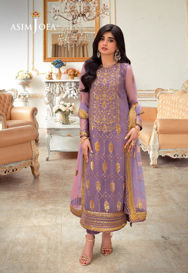 Asim Jofa Ajem-02 Embroidered Net