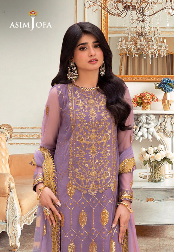 Asim Jofa Ajem-02 Embroidered Net
