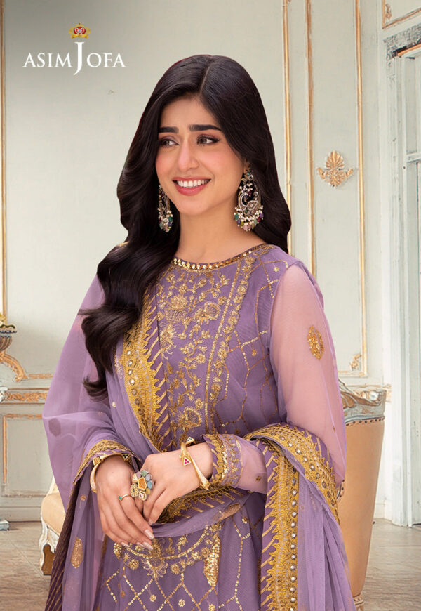 Asim Jofa Ajem-02 Embroidered Net