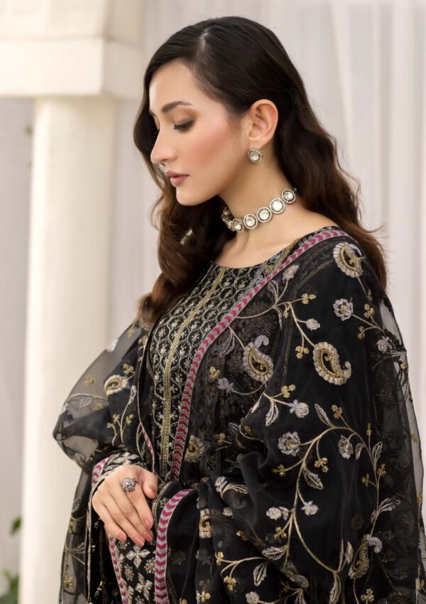 Meem Handwork Mcs 4 Black Smoke Cotton Sateen