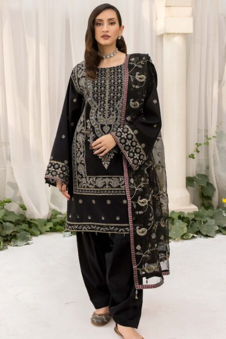 Meem Handwork Mcs 4 Black Smoke Cotton Sateen