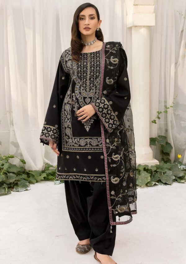 Meem Handwork Mcs 4 Black Smoke Cotton Sateen