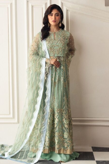 Mushq Aura Debut Wedding Msq24 01 Pistachio Hemline
