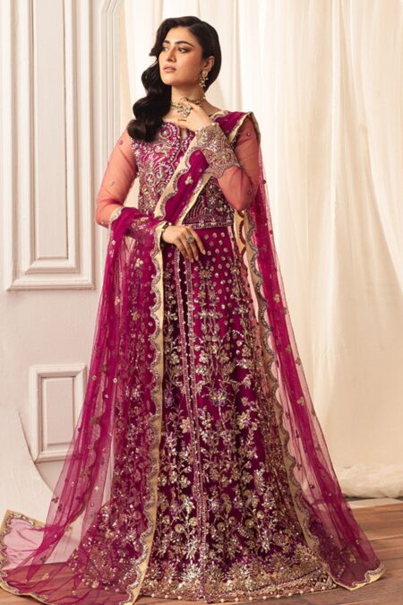 Mushq Aura Debut Wedding Msq24 05 Fuchsia Hemline